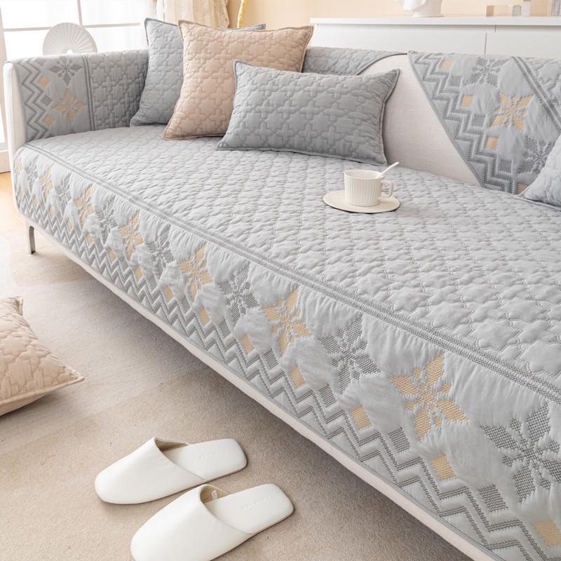 Подушка для дивана из отшлифованной ткани Nordic: Современный, нескользящий жаккардовый чехол, универсальный для всех сезонов