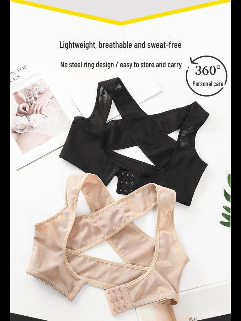 Бюстгальтер с тремя рядами пряжек и антигорбуньями для красивой спины и расширения груди