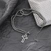 Cross Hollow Double Chain Bracelet Fashion Vintage Men Personality Punk Stainless Steel Bracelets Party Jewelry Gifts