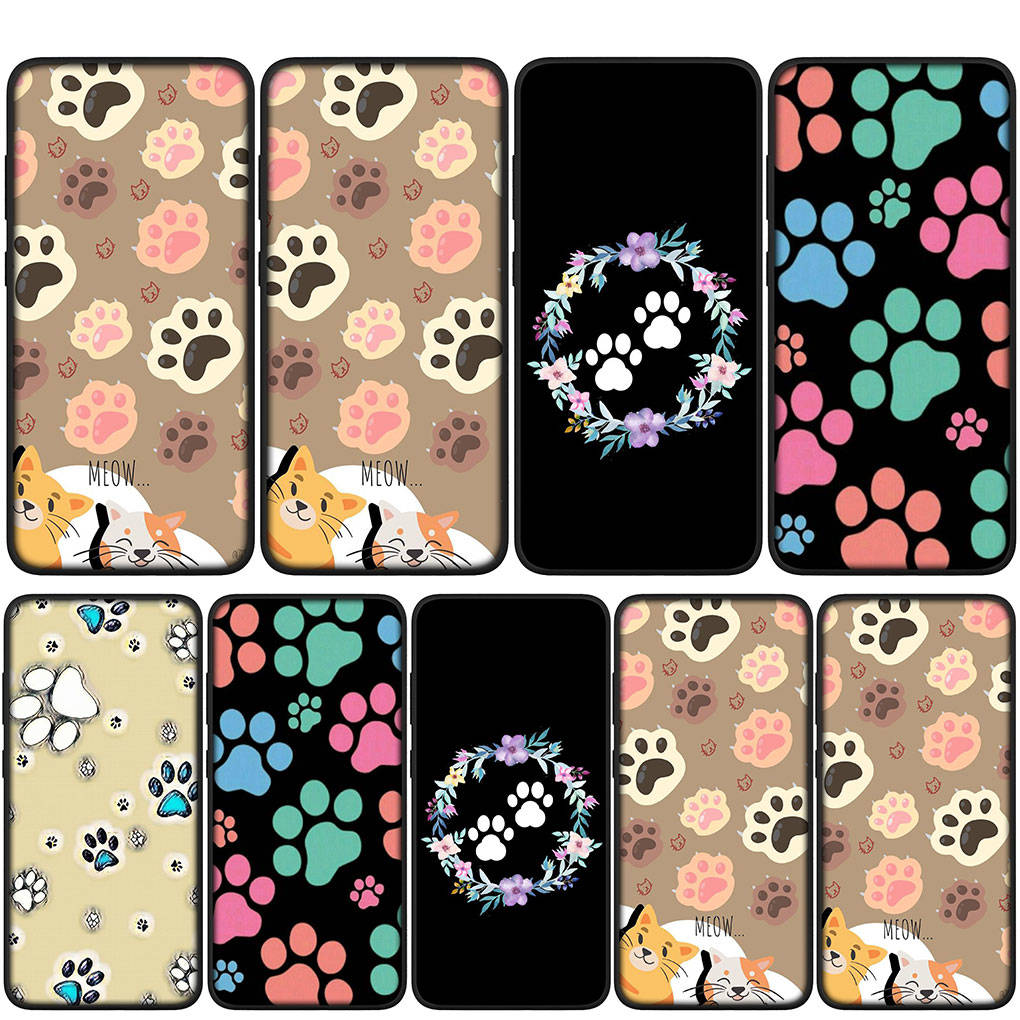 Чехол для iPhone 16 15 Xiaomi Redmi Note 14 13 12 11 Pro Max X 8 9 16e Samsung Galaxy S25 S24 S23 Moto A4 G54 OPPO Huawei чехол для телефона с изображением аниме собаки, лапки и кошки