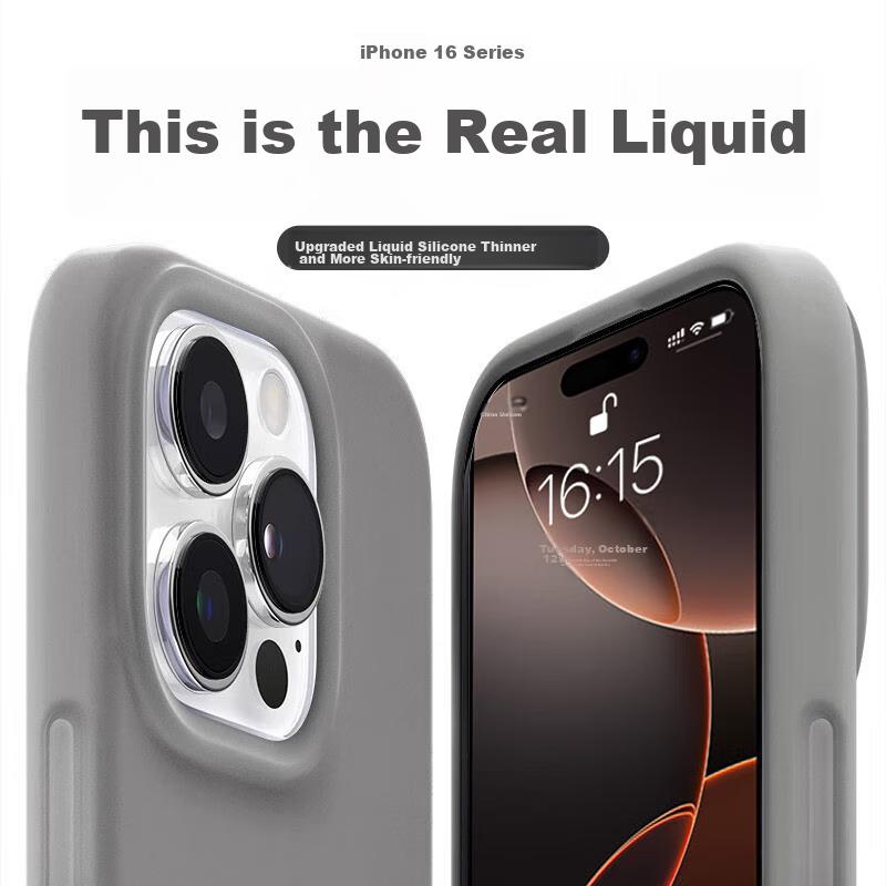 IPhone 16 Pro Case, Liquid Silicone for IPhone, Full Protection, Jelly GrayMagSafe Magnetic Version | Liquid Silicone | Skin-Like Feel