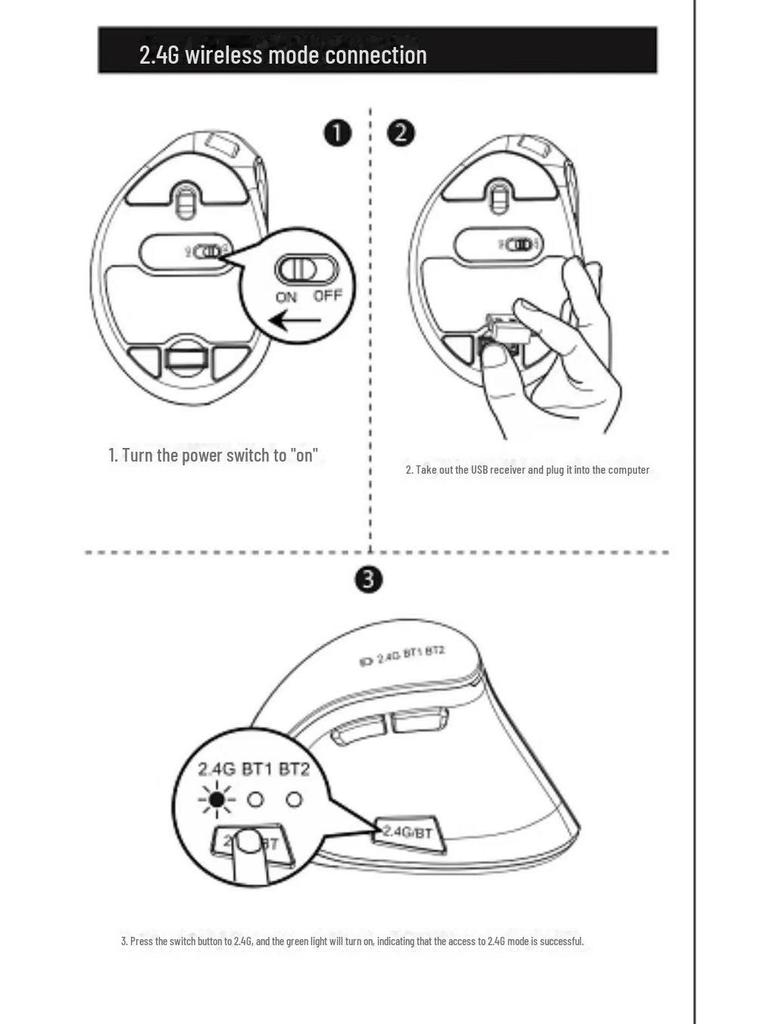 Беспроводная вертикальная Bluetooth-мышь, USB 2,4 ГГц, перезаряжаемая, эргономичная, совместима с ноутбуками и настольными компьютерами, бесшумная для использования в офисе.