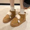Snow Boots for Women Winter Fur Integrated Short Tube with Thick Velvet Fashionable Anti Slip Bread Cotton Shoes