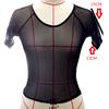 Sexy Womens Sheer Mesh See Through Short Sleeve Crop Tops Casual T Shirt
