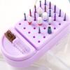2 In 1 Nail Drill Bits Holder Nail Drill Bits Cleaning Brush Case 30 Holes Nail Art Drill Bits Stand Display Storage Box