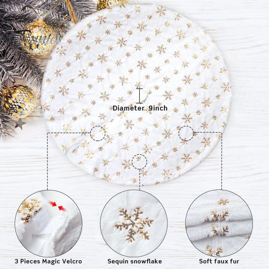 Юбка для рождественской елки, сверкающая снежинка, зимние украшения своими руками, плюшевая юбка для рождественской елки, тонкая работа