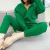 2 шт./компл. женское пальто и брюки комплект свободная молния эластичная талия с капюшоном сплошной цвет теплые флисовые эластичные манжеты
