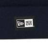 New Era Basic Cuff Knit Beanie Box Logo Label Navy Free Size