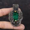 Faceted Zambian Emerald Pendant Copper Wire Wrapped Pendant Handmade Designer Pendant Gemstone Copper Jewelry Gift For Women Emerald Jewelry