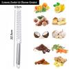 12 Inch Lemon Zester Stainless Steel Cheese Grater Slicer Rectangle Chocolate Lemon Zester with Non-Slip Handle Kitchen Gadgets