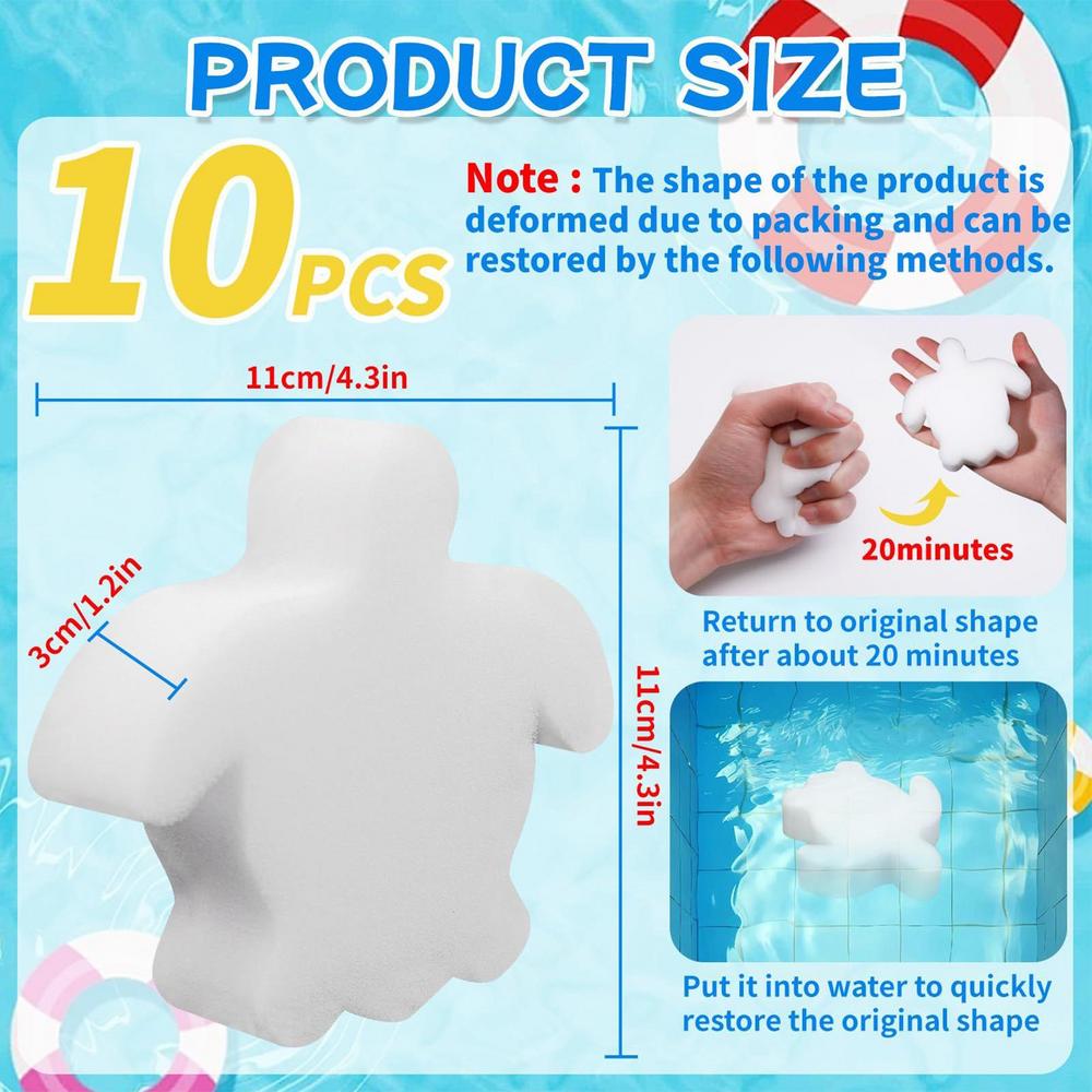 11 Piece Turtle Shape Bathroom Cleaning Filter Scum Absorber Pool Scum Absorber For Hot Tub For Kitchen Bathroom Home Patio Lawn