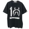 Shark Print Short Sleeve T-shirt M Black 10th Anniversary Men's Used