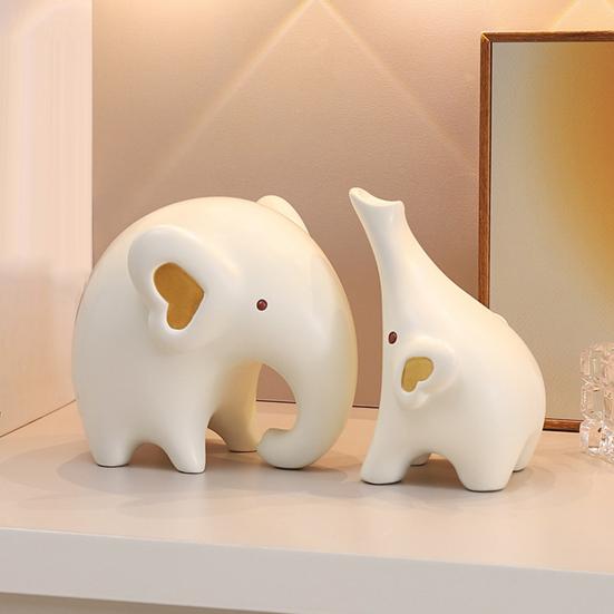 1 пара статуэток слонов из смолы минималистичные фигурки слонов домашний офис настольный декор