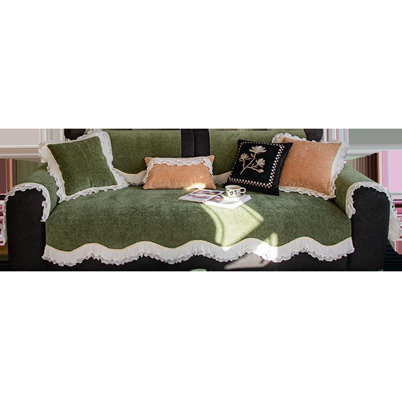 French Premium Sofa Cushion, Universal Non-Slip Sofa Cover For All Seasons, Cover Cloth, Straight Row Special-Shaped Skirt Sofa Seat Cushion