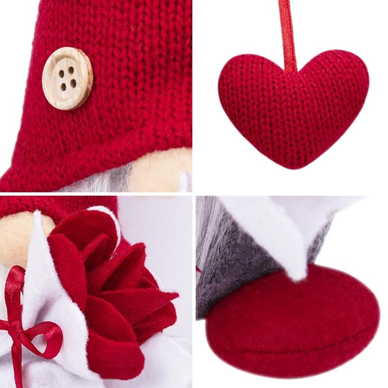 Украшения гномов на День святого Валентина Мистер и Миссис Ручная работа Декор гномов для дома Настольные украшения Подарок на День святого Валентина День рождения