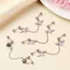 Women Girls 1.2mm Cartilage Earring Studs Helix Piercing Earring Angel Wings Heart Double Lobe