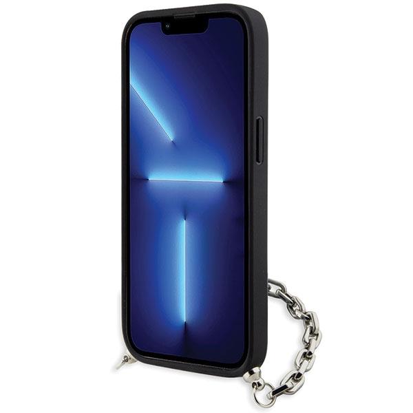 Karl Lagerfeld KLHCP14SSACKLHPG iPhone 14 / 15 / 13 6.1" silver/silver hardcase Saffiano Monogram Chain