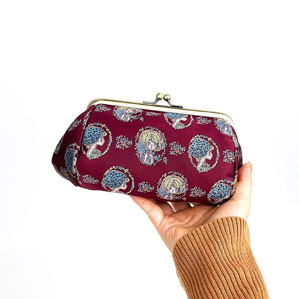 Mizumori Ado Jacquard Purse Frame Burgundy Coin Purse Ado-chan