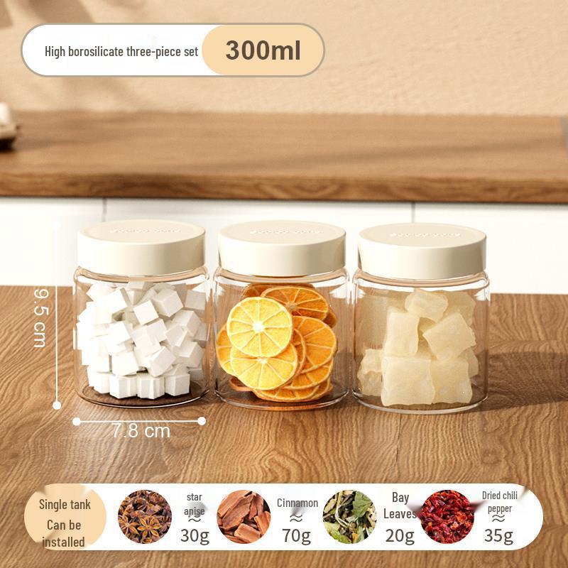 Жаростойкая стеклянная банка для хранения специй и соуса