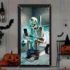 Halloween Closestool Skull 2D Door Banner Horror Theme Party Decorat Indoor and Outdoor Door Flag Polyester Background Cloth
