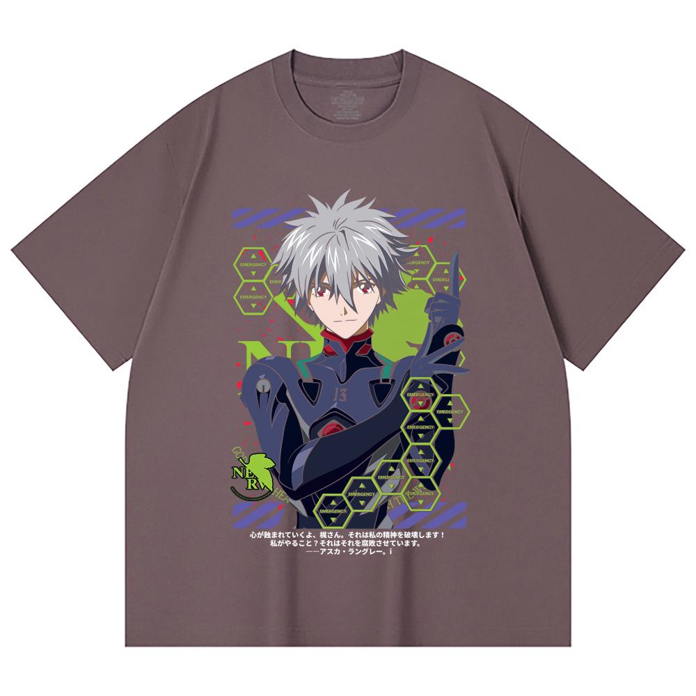 Хлопковая футболка унисекс плотностью 230 г/м² из 100% хлопка с принтом Evangelion V5 Kagoru