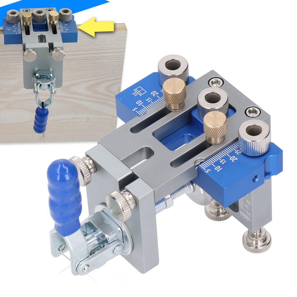 3 In 1 Hole Punch Locator Round Wood Doweling Kit Hand Drilling Puncher for Furniture Woodworking Pr