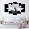 Feeby Feeby Five piece picture canvas print, White lilies