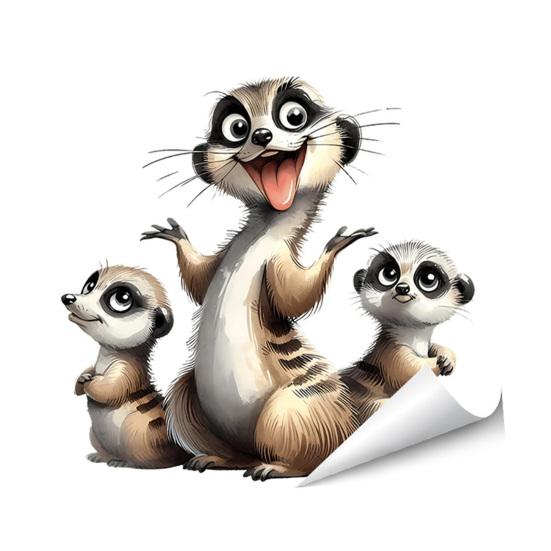 Статические наклейки на окна Смешные мультяшные животные Многоразовые наклейки на окна Водонепроницаемые Съемные наклейки для комнаты Офиса Дома Стеклянных дверей Декор окна