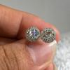 Handmade Shinning Luxury Jewelry 925 Sterling Silver Round Cut White Clear 5A Cubic Zirconia Popular Stud Earring