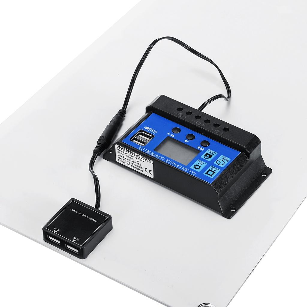 Монокристаллическая солнечная панель 18 В 200 Вт, двойной аккумулятор 12 В/5 В постоянного тока USB для автомобиля на колесах, комплект аккумуляторов для автодома с солнечным контроллером 10 А и кабелями