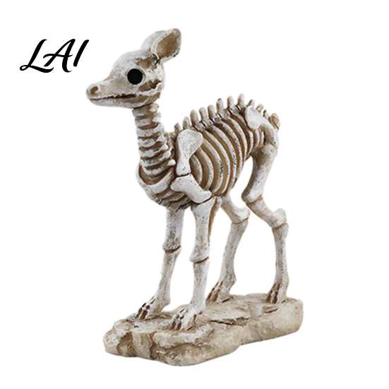 Festival Window Ornaments Skeleton Animal Statue Spooky Deer Cat Duck Figurine Resin Horror Theme Party Decor Ornament for Halloween Table