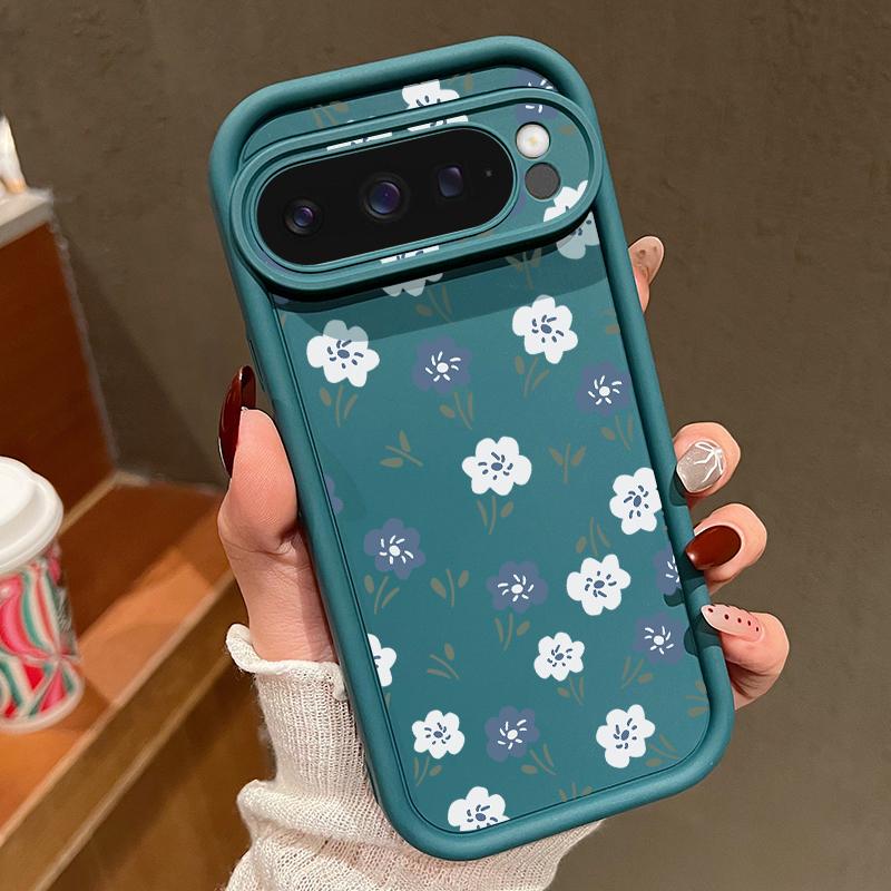 Мягкий силиконовый чехол с цветочным узором для Google Pixel 9 8 Pro Xl 8a, противоударный матовый защитный чехол для линз, устойчивый к падению, однотонный чехол