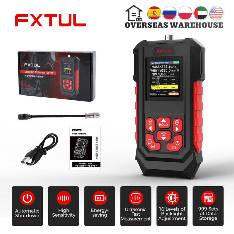 FXTUL Digital Sonic Belt Tension Tester Measuring Range 10HZ-5000Hz Handheld Sonic Belt Tension Meter Measuring Instrument