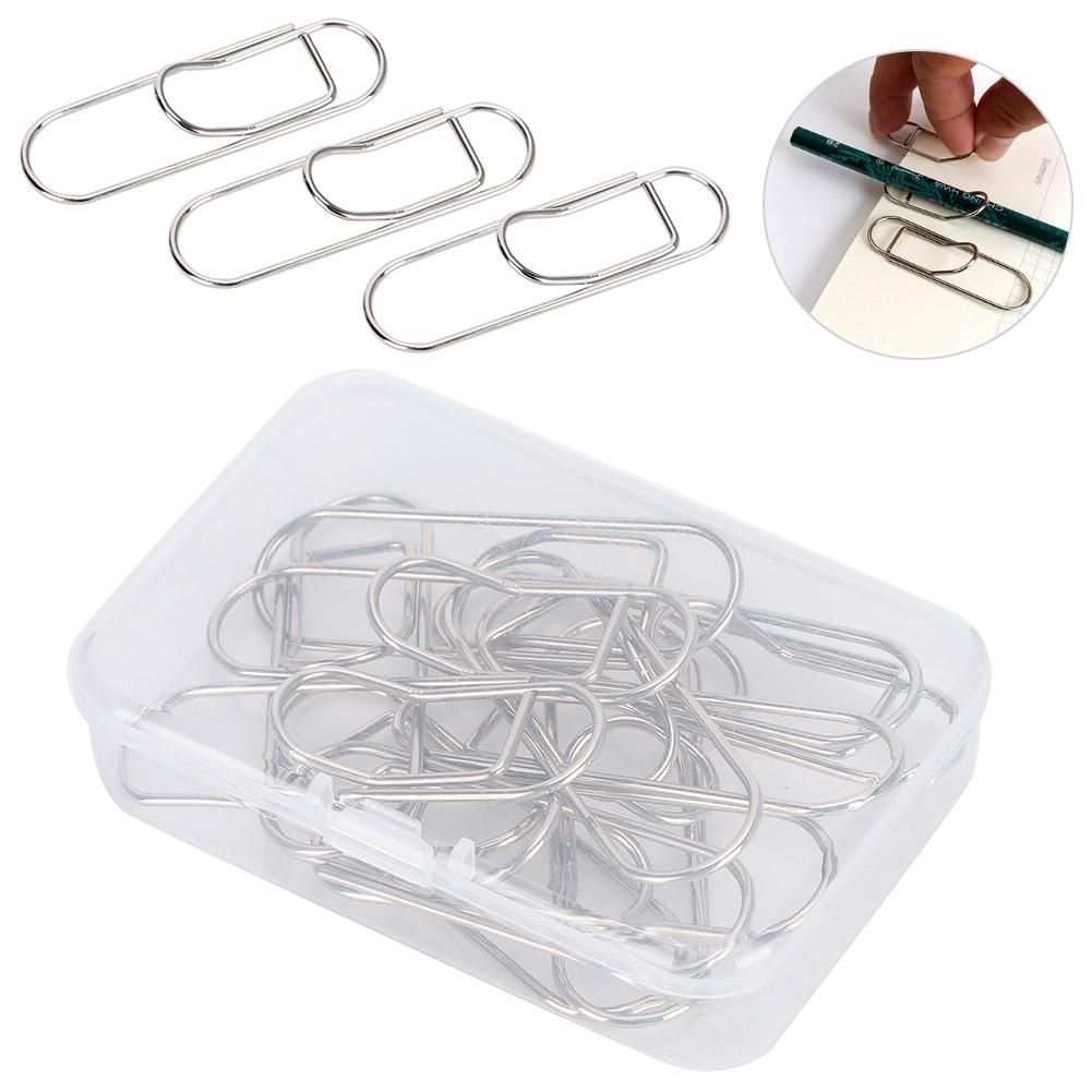 24Pcs Pencil Holder Clip Metal Paperclip Shape for Notebook Picture Stationery Supply
