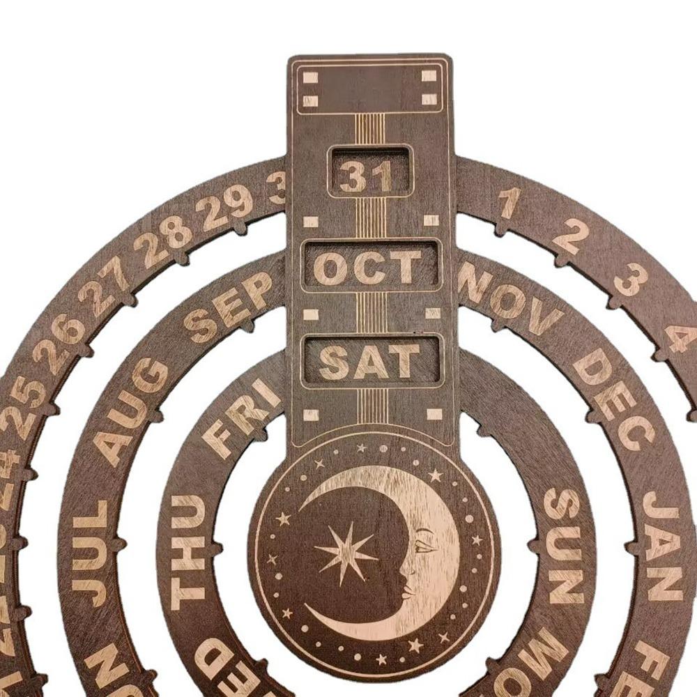 Circular Disc Rotating Calendar 12.01X10.83in Wall Hanging Calendar Living Room Decor