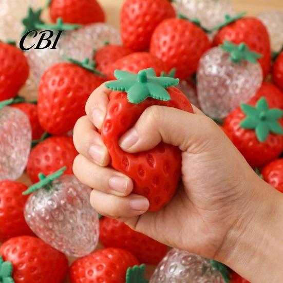 Fruit Calming Toy Strawberry Grape Stress Relief Toy, Realistic Squeeze Sensory Tension Gadgets Anxiety Relieving Office Desk for Kids Adults