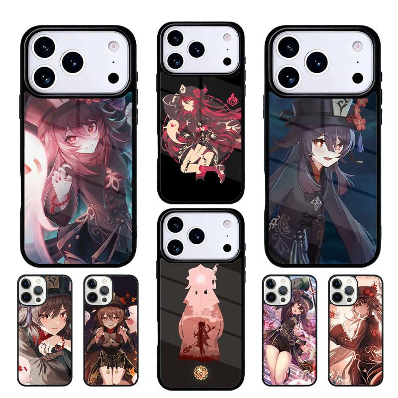 Ху Тао Genshin Impact Мультяшный чехол для телефона Совместим с для IPhone 17air 16e 15 14 13 12 11Pro Max 17 Air