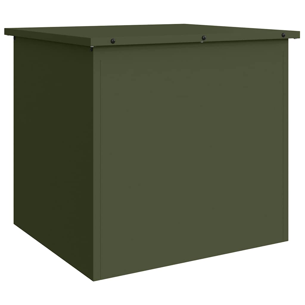 Garden Storage Cushion Box Steel 55 x 50.5 x 50 cm Olive Green