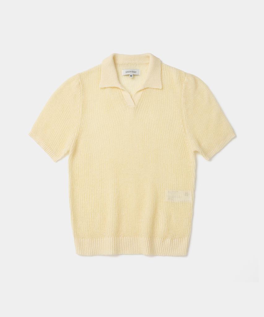 UNIFORM BRIDGE Вязаный поло с коротким рукавом Hairy S/S(Женский) Кремовый цвет