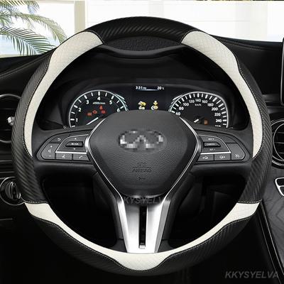 Нескользящая дышащая чехол на руль автомобиля из кожи с карбоновым рисунком для Infiniti Q50 Q50S Q50L G37 G25 QX70 FX35 Автоаксессуары