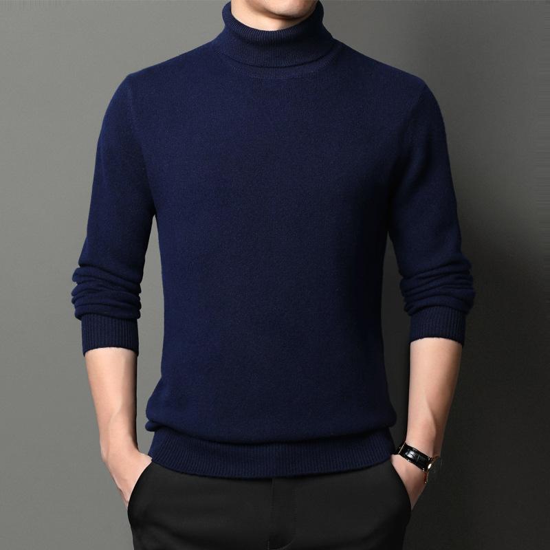 Мужской свитер, теплый и удобный пуловер с длинными рукавами, водолазка, мужская одежда