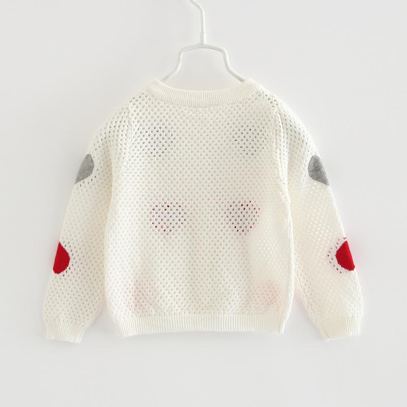 Детский весенне-осенний кардиган для малышей, вязаный свитер, ажурный топ, верхняя одежда, девочки любят тонкую куртку