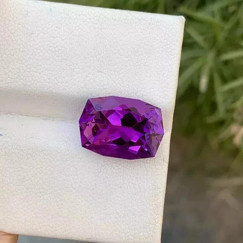 10-12 Ct Natural Deep Purple Sapphire Fancy Cut VVS Certified Loose Gemstone