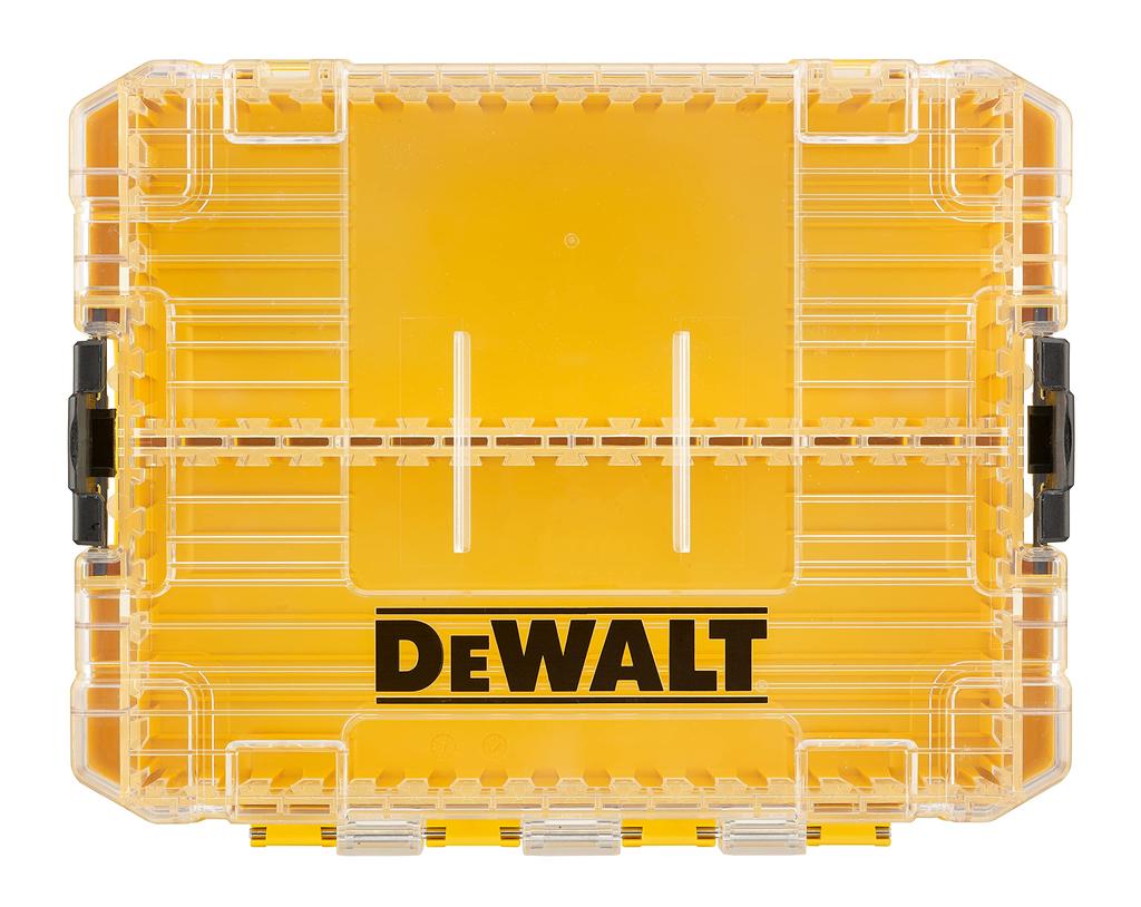 DEWALT Tough Case Chic Organizer Ящик для инструментов Кейс для хранения Ящик для инструментов Прозрачная крышка Съемный лоток Складное хранение Кейс для принадлежностей Винты Биты (Средняя)