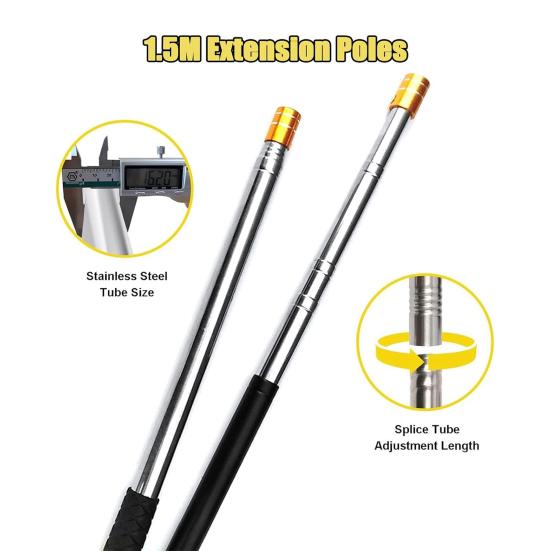 Комплект для подъема лестницы. 64-дюймовая телескопическая система подъема лестницы на чердак. Комплект крюков для подъема лестницы из нержавеющей стали для тросов.