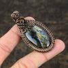 Labradorite Handmade Copper Wire Wrap Jewelry Pendant 2.6 n5A54