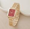New Casual Fashion Steel Belt Diamond Women'S Watch Square Digital Gypsy Student Quartz Watch