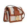 Longchamp Сумка через плечо на магнитной застежке Box-Trot 18 из холста Маленькая женская сумка Коричнево-белая 10174HBX504