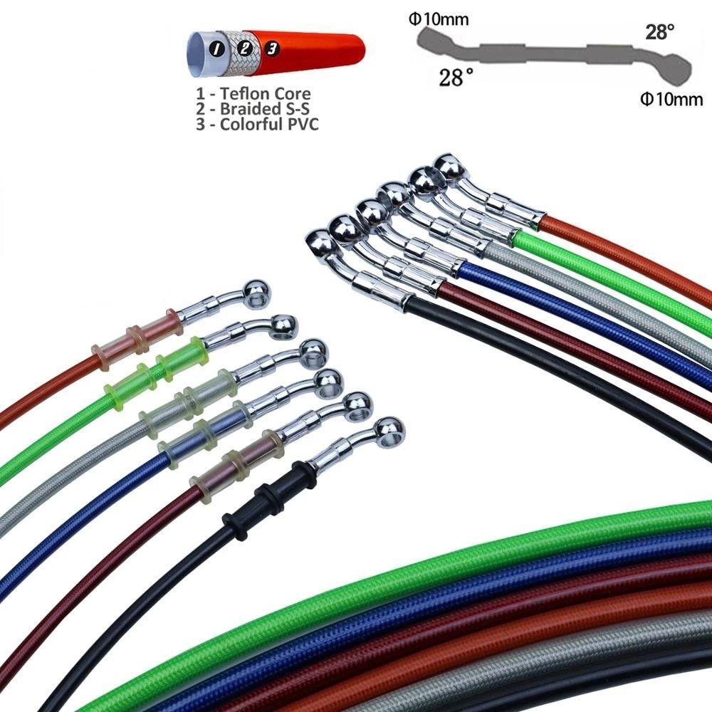 Плетеный тормозной шланг Гидравлические тормозные шланги Тормозной шланг для мотоцикла Тросик тормозного масла для мотоцикла