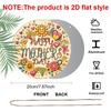 2D Flat Retro Aluminum Wall Decorations in Various Sizes. Warm, Hand-painted Mother's Day Theme with Watercolor Flower and Heart Patterns. Ideal for